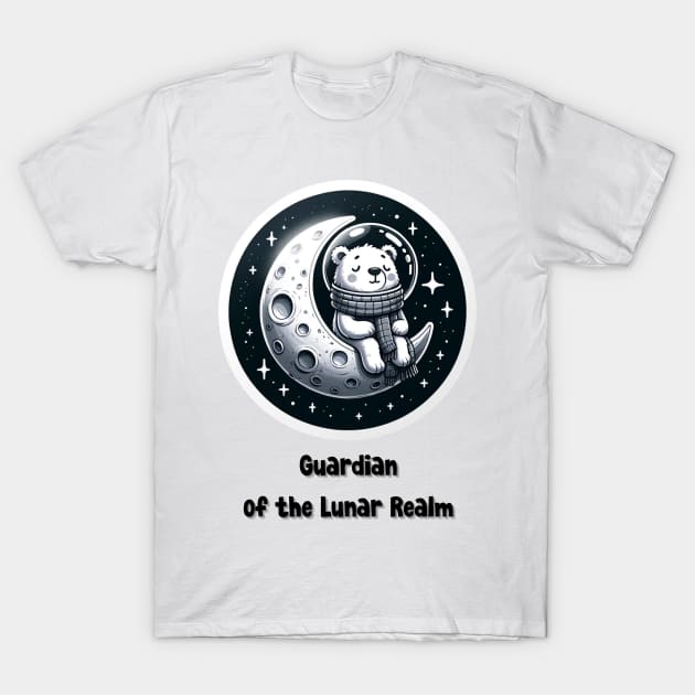 Cute Polar Bear On Moon T-Shirt by mieeewoArt